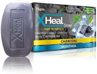Мыло для проблемной кожи с активированным углем и ментолом XHeal 75г 909 фото
