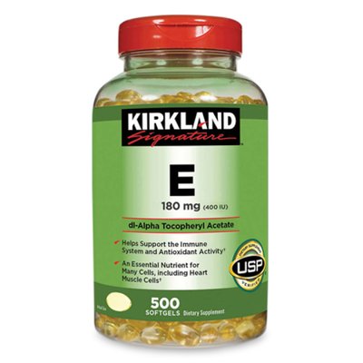 Витамин E Киркланд Kirkland для поддержания иммунной системы 500 капсул США 820 фото