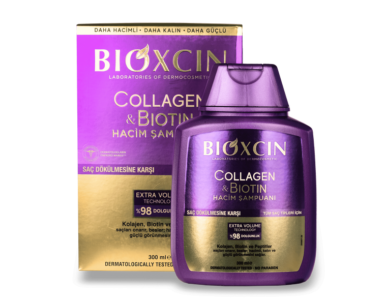 Травяной шампунь от выпадения волос Биоксин (Bioxcin) с коллагеном и биотином 300 мл 624 фото