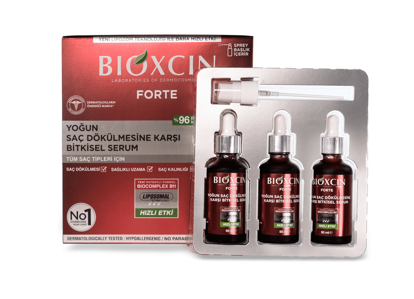 Сыворотка против сильного выпадения волос Биоксин Bioxcin DermaGen Forte, serum against severe hair loss 3 x 50 мл 489 фото