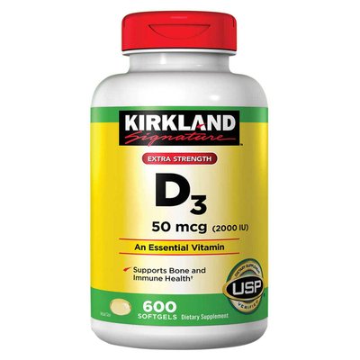 Kirkland вітамін D3 для імунітету і здоров'я кісток, 600 шт 131 фото