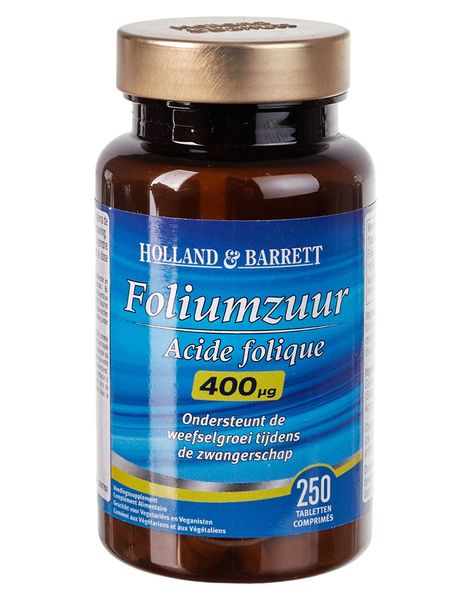 Пищевая добавка для женщин Фолиевая Кислота Holland & Barrett Foliumzuur 250 капсул 536 фото