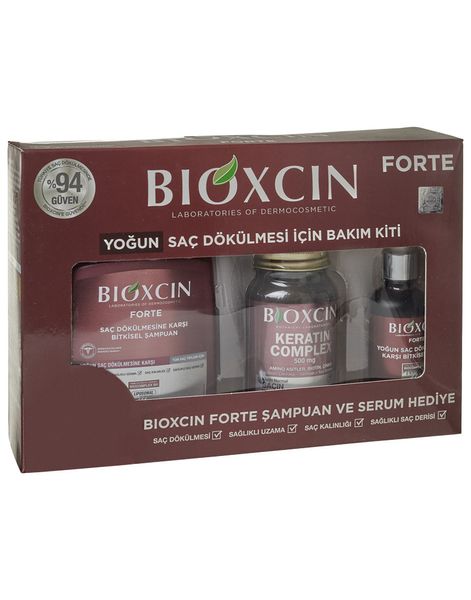 Набор для интенсивного ухода Bioxcin Forte шампунь + кератин + сыворотка 300 мл + 60 таблеток + 50 мл 488 фото